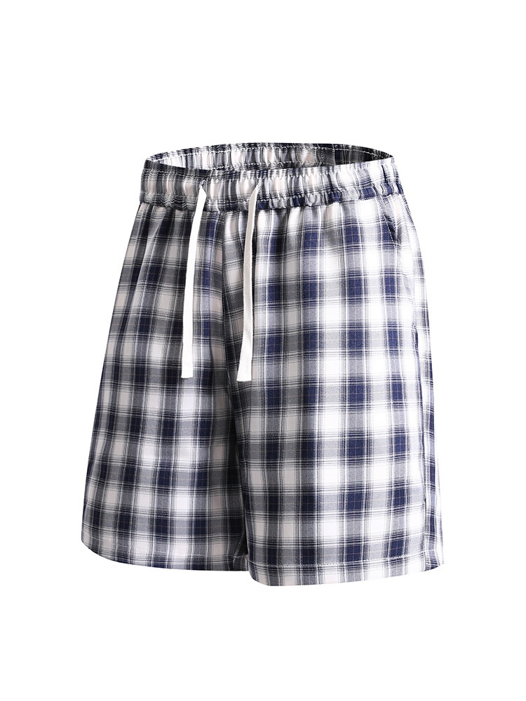 Checkered Pattern Relaxed Fit Men's Shorts for Summer Casual Wear