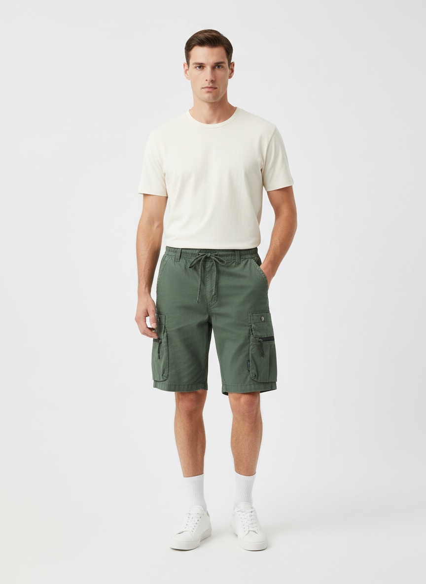 Straight Fit Summer Athletic Men's Cargo Shorts