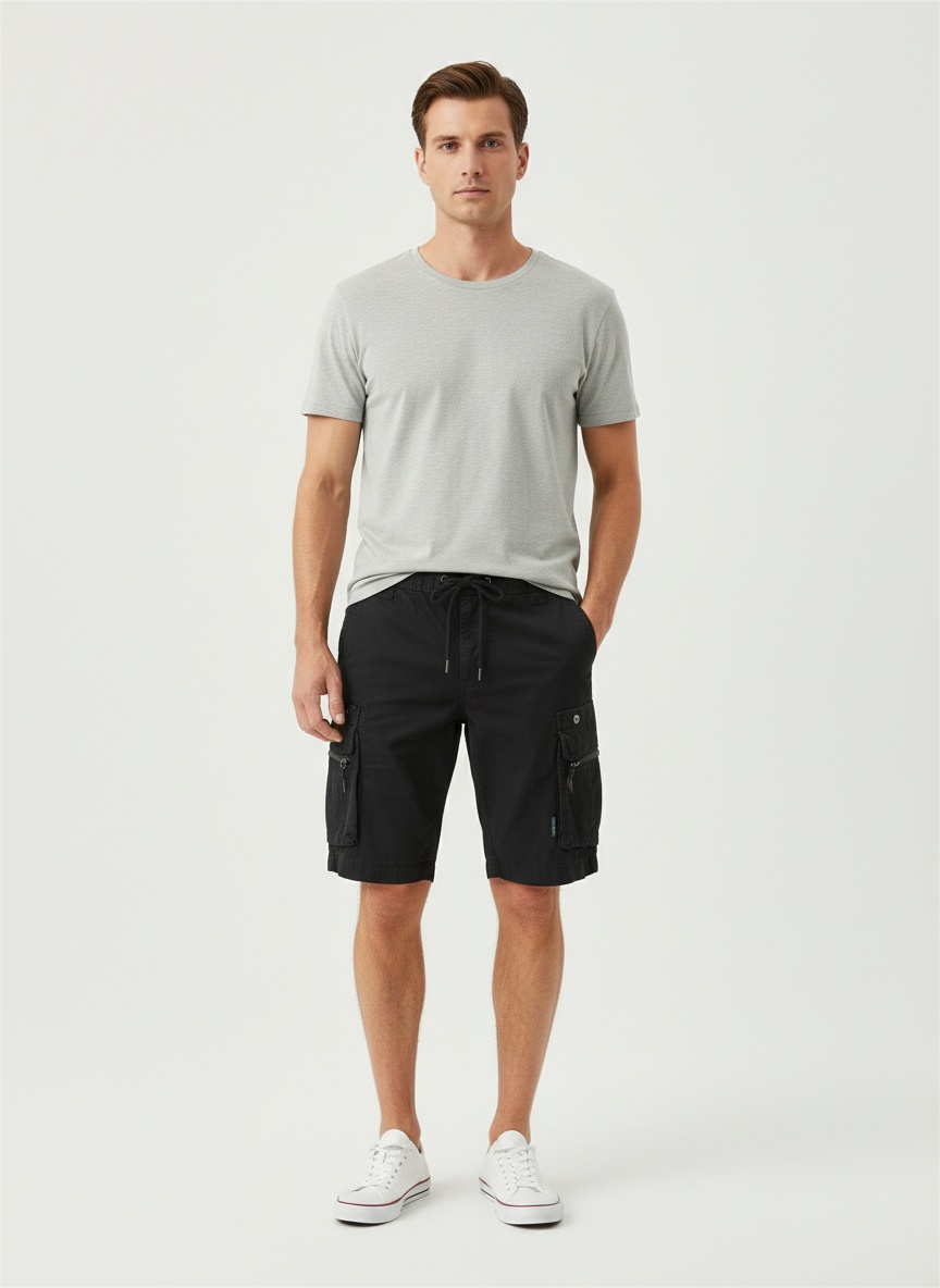 Straight Fit Summer Athletic Men's Cargo Shorts