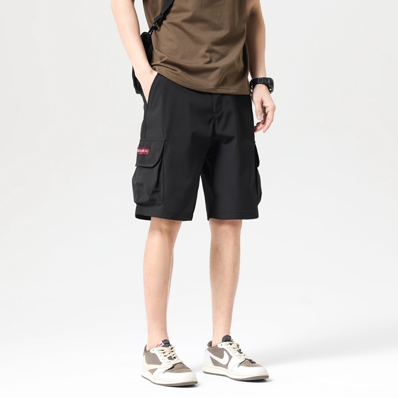 Relaxed Fit Solid Color Men's Cargo Shorts for Summer Casual Wear