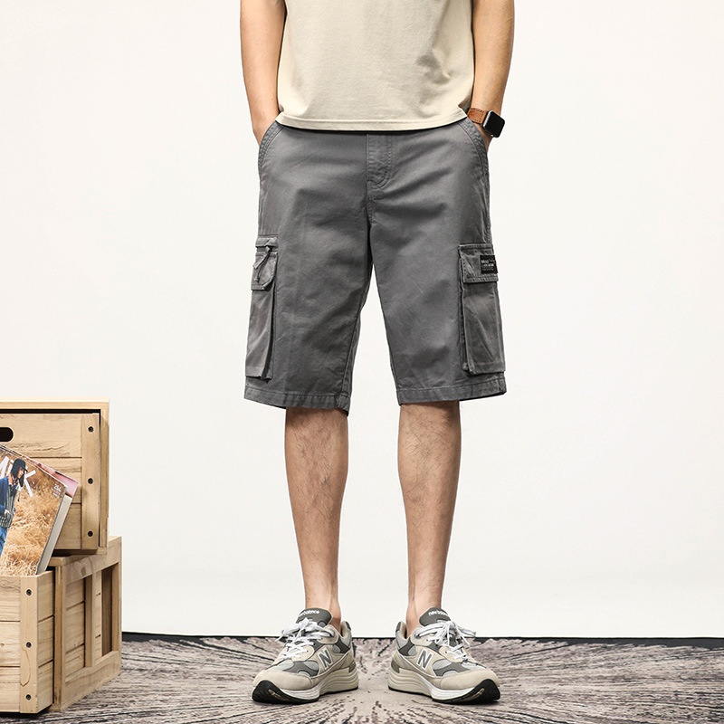 Minimalist High Street Style Men's Cargo Shorts for Summer Casual Wear