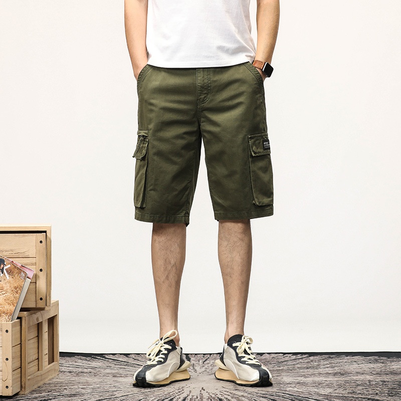 Minimalist High Street Style Men's Cargo Shorts for Summer Casual Wear