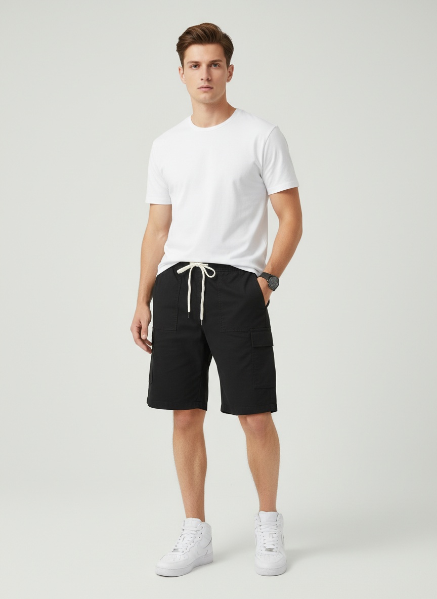 Relaxed Fit Sophisticated Men's Cargo Shorts for Summer Casual Wear
