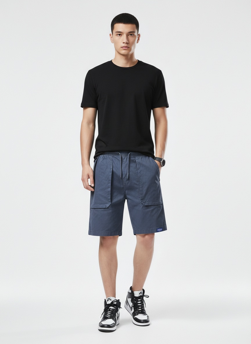 Relaxed Fit Sophisticated Men's Cargo Shorts for Summer Casual Wear
