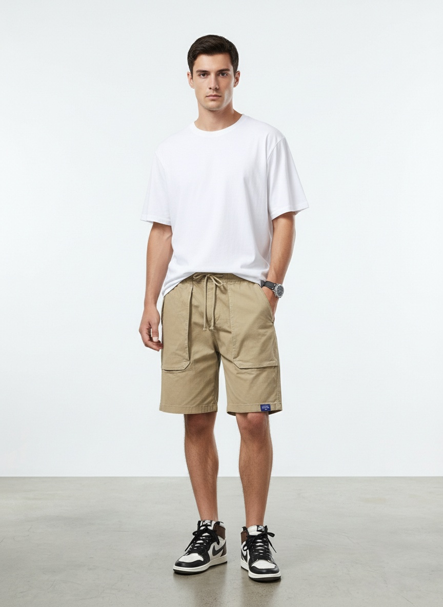Relaxed Fit Sophisticated Men's Cargo Shorts for Summer Casual Wear