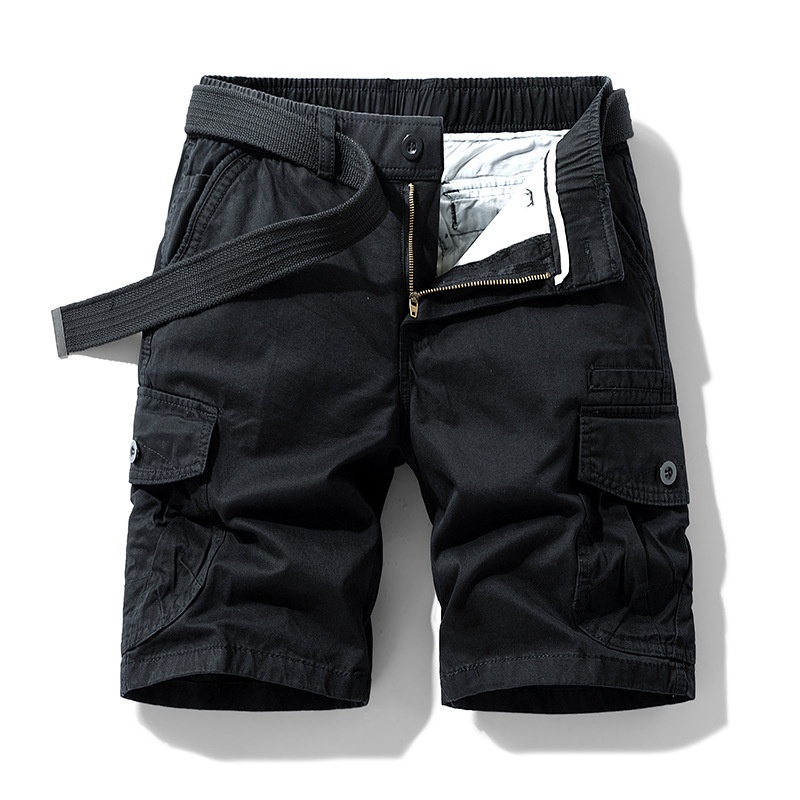 Relaxed Fit Functional Techwear Multi-Pocket Men's Cargo Shorts for Summer Casual Wear  (Belt Not Included)