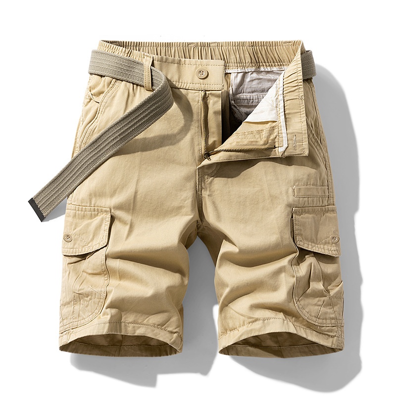 Relaxed Fit Functional Techwear Multi-Pocket Men's Cargo Shorts for Summer Casual Wear  (Belt Not Included)