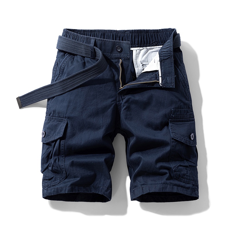 Relaxed Fit Functional Techwear Multi-Pocket Men's Cargo Shorts for Summer Casual Wear  (Belt Not Included)