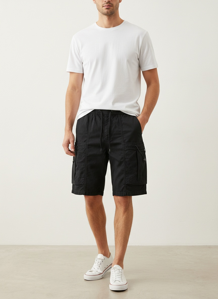 Retro Multi-Pocket Men's Cargo Shorts for Summer Casual Wear