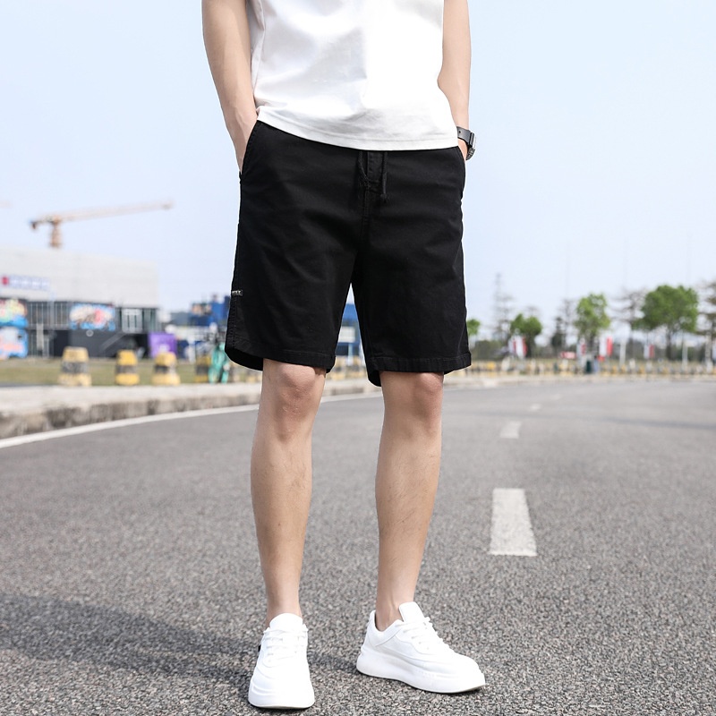 Vintage Relaxed Fit Men's Cargo Shorts for Summer Outdoor Activities