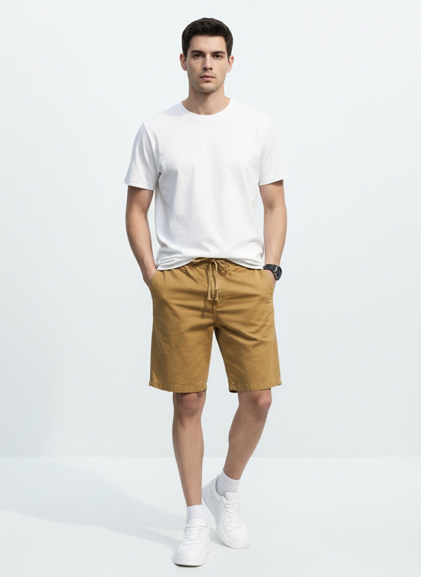 Vintage Relaxed Fit Men's Cargo Shorts for Summer Outdoor Activities