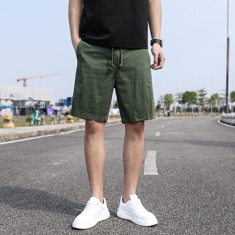 Vintage Relaxed Fit Men's Cargo Shorts for Summer Outdoor Activities