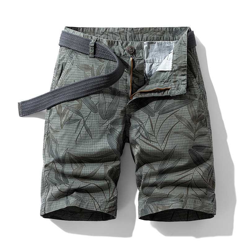 Relaxed Fit Graphic Print Men's Cargo Shorts for Summer Casual Wear  (Belt Not Included)