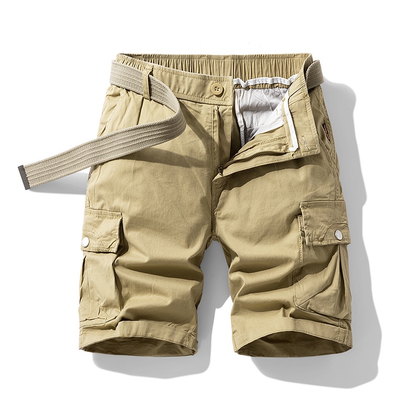Relaxed Fit Functional Multi-Pocket Men's Cargo Shorts for Summer Streetwear  (Belt Not Included)
