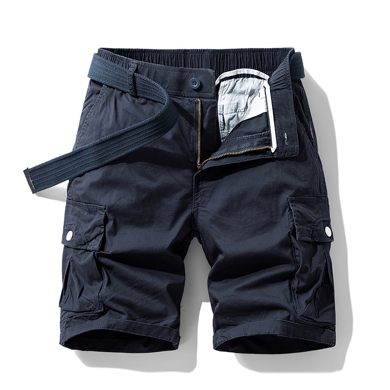 Relaxed Fit Functional Multi-Pocket Men's Cargo Shorts for Summer Streetwear  (Belt Not Included)