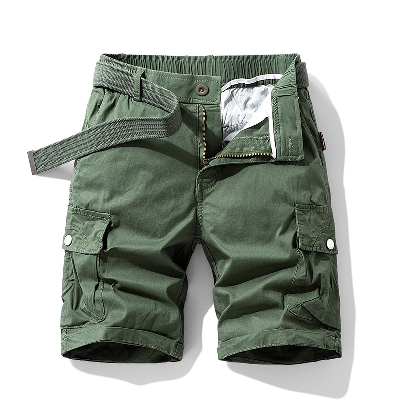 Relaxed Fit Functional Multi-Pocket Men's Cargo Shorts for Summer Streetwear  (Belt Not Included)