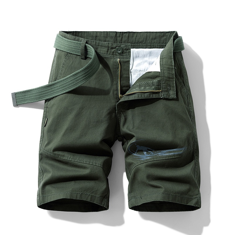 Relaxed Fit Graphic Print Men's Cargo Shorts for Summer Casual Wear 2026 (Belt Not Included)