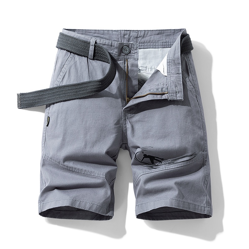 Relaxed Fit Graphic Print Men's Cargo Shorts for Summer Casual Wear 2026 (Belt Not Included)