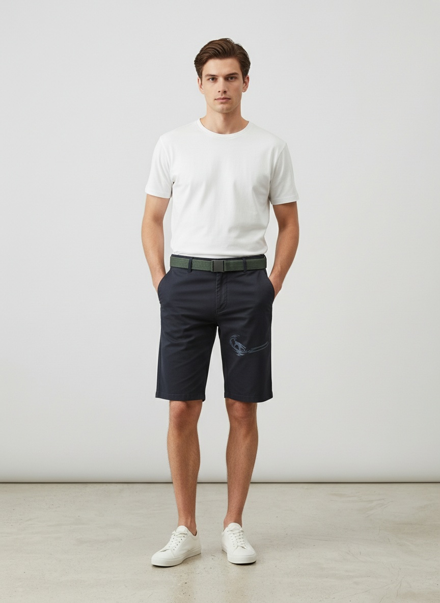 Relaxed Fit Graphic Print Men's Cargo Shorts for Summer Casual Wear 2026 (Belt Not Included)