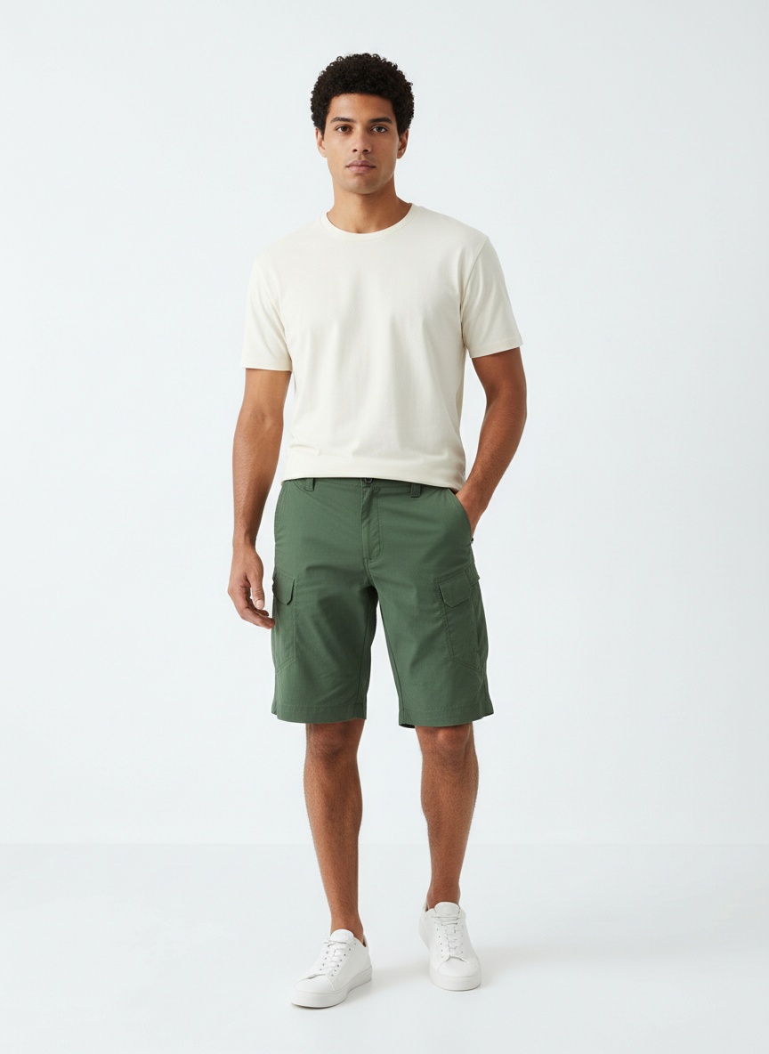 Fashionable Multi-Pocket Men's Cargo Shorts for Summer Casual Wear