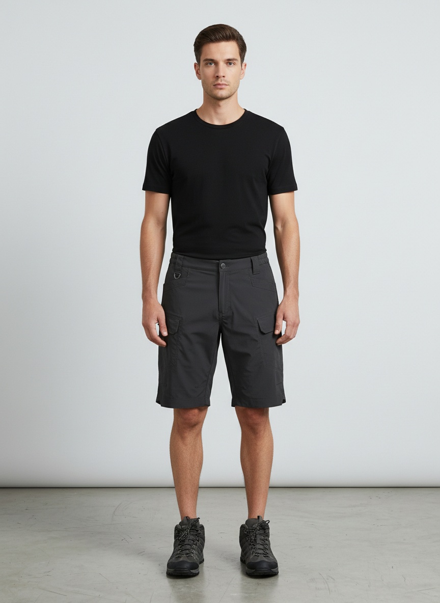Fashionable Multi-Pocket Men's Cargo Shorts for Summer Casual Wear