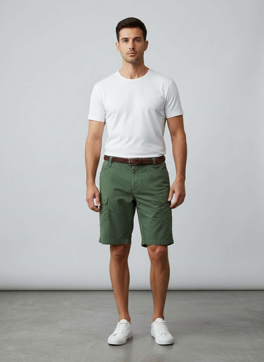 Fashionable Multi-Pocket Men's Cargo Shorts for Summer Casual Wear