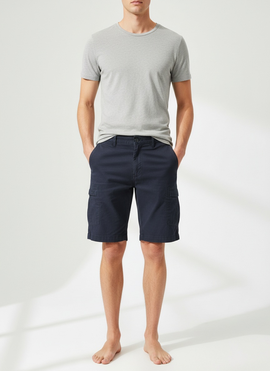Vintage Minimalist Men's Cargo Shorts for Summer Casual Wear