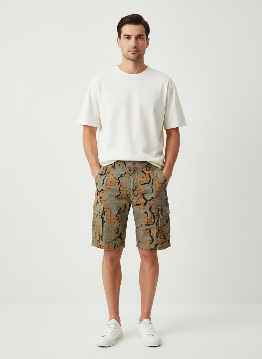 Patterned Design Summer Casual Men's Cargo Shorts