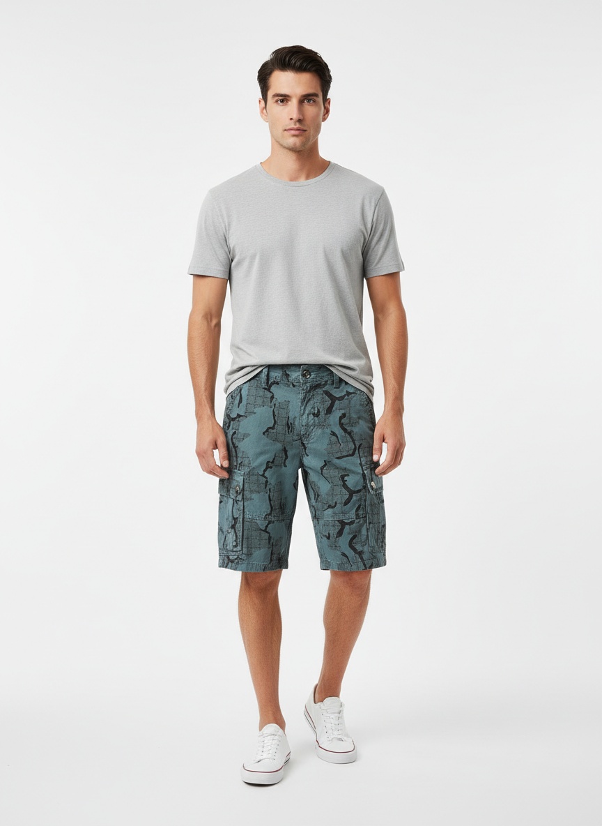 Patterned Design Summer Casual Men's Cargo Shorts