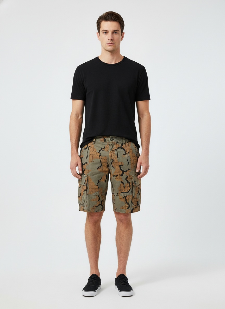 Patterned Design Summer Casual Men's Cargo Shorts