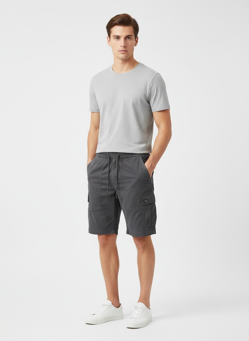 Large Pocket Loose Fit Men's Cargo Shorts for Summer Casual Wear