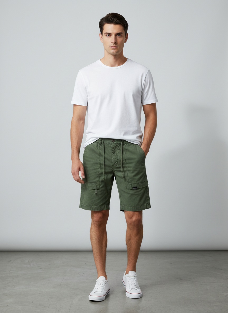 Large Pocket Loose Fit Men's Cargo Shorts for Summer Casual Wear
