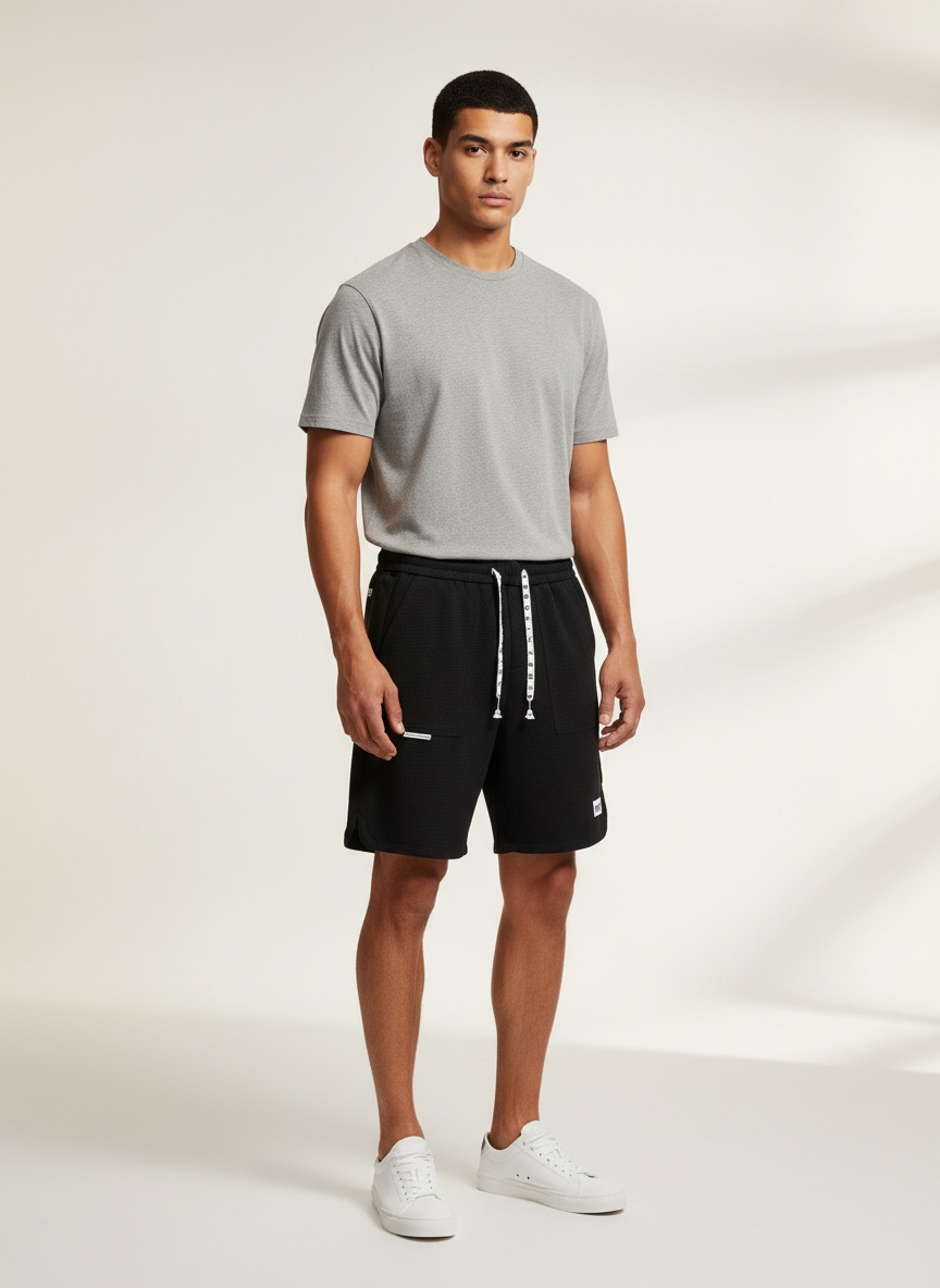Pantalones cortos de malla transpirable de corte relajado para hombre para deportes de verano y ropa informal.
