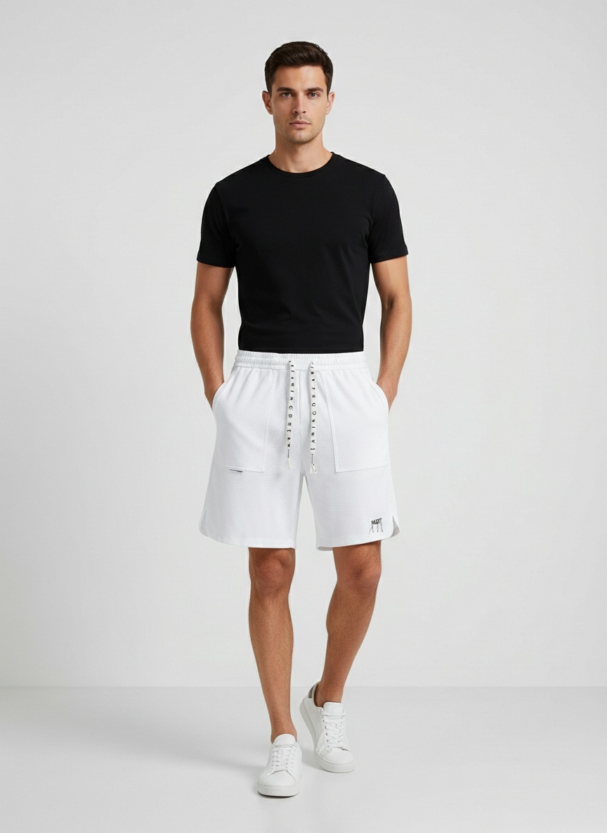 Pantalones cortos de malla transpirable de corte relajado para hombre para deportes de verano y ropa informal.
