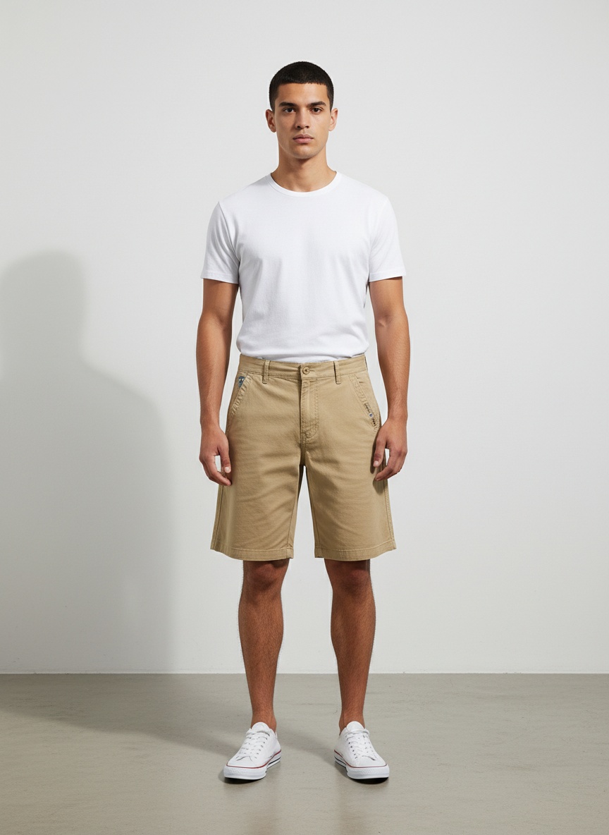 Pantalones cortos cargo vintage elásticos de corte relajado para hombre para uso informal de verano