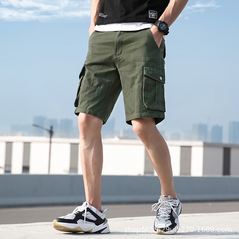 Loose Fit Multi-Pocket Men's Cargo Shorts for Outdoor Casual Wear