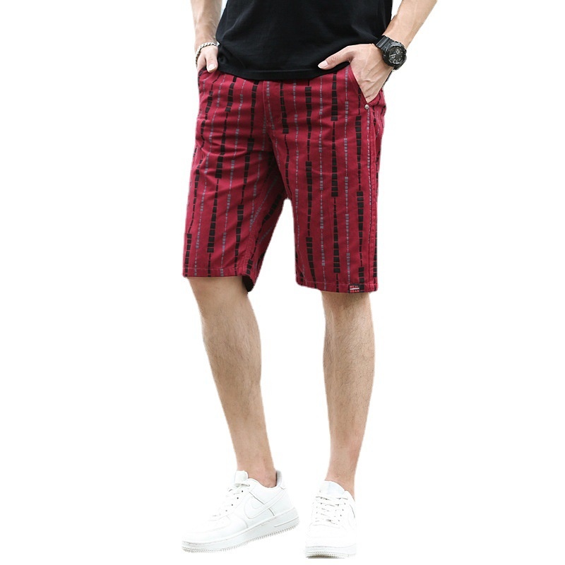 Relaxed Fit Striped Summer Men's Cargo Shorts for Outdoor Casual Wear