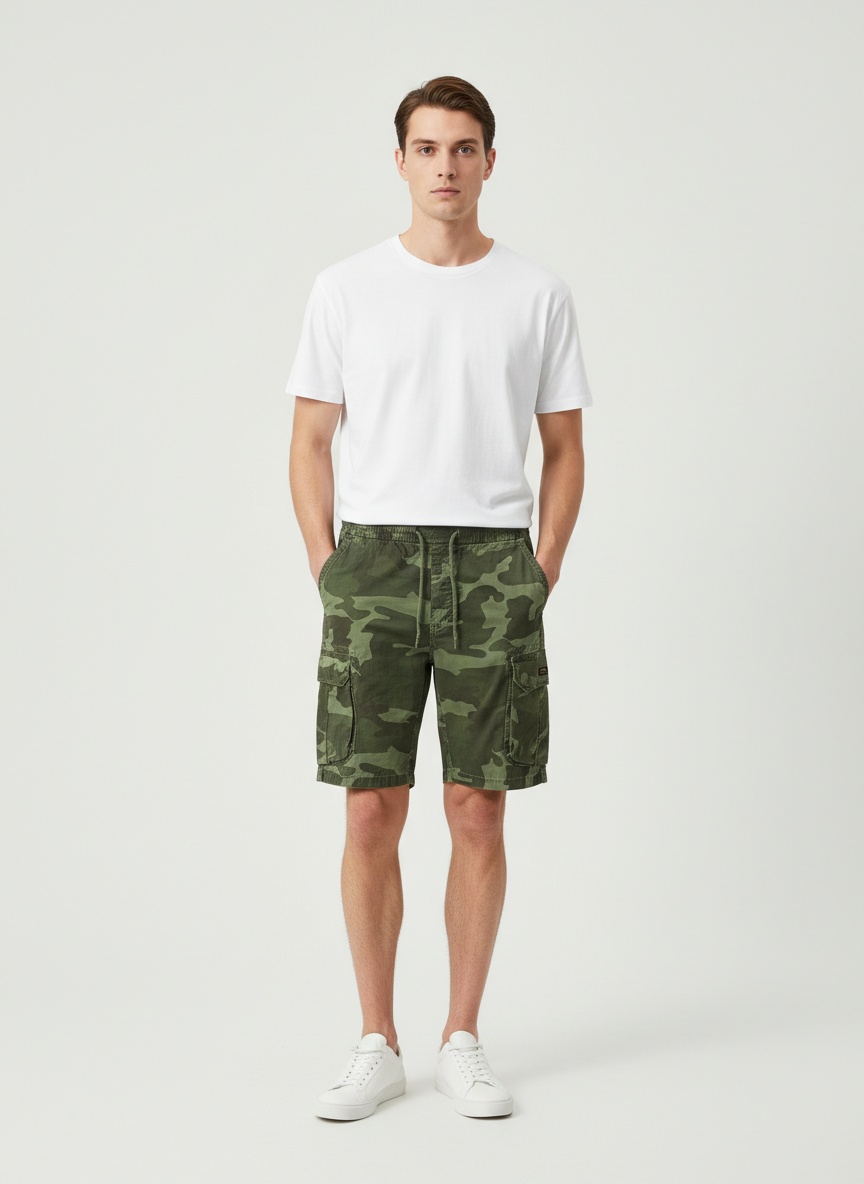 Lightweight Outdoor Camouflage Men's Cargo Shorts for Summer Casual Wear