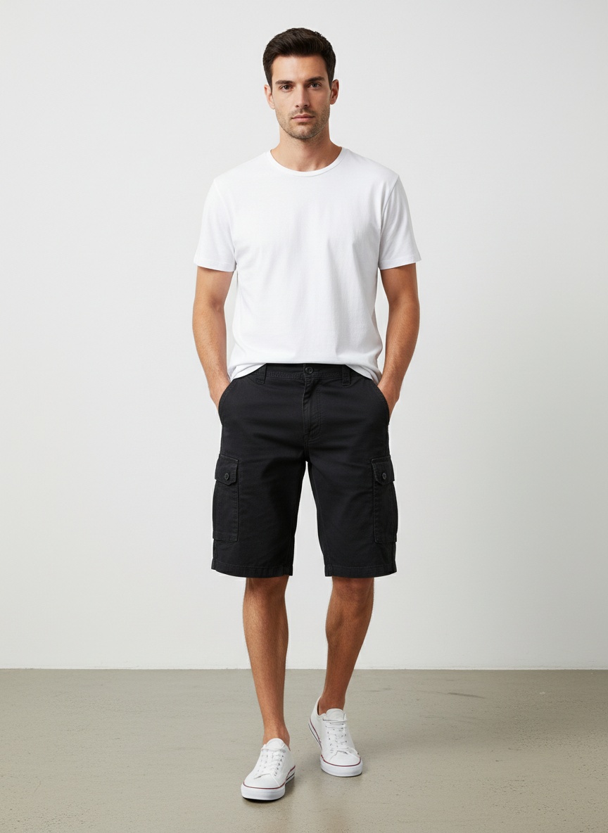 Multi-Pocket Street Style Relaxed Fit Men's Cargo Shorts for Summer Casual Wear