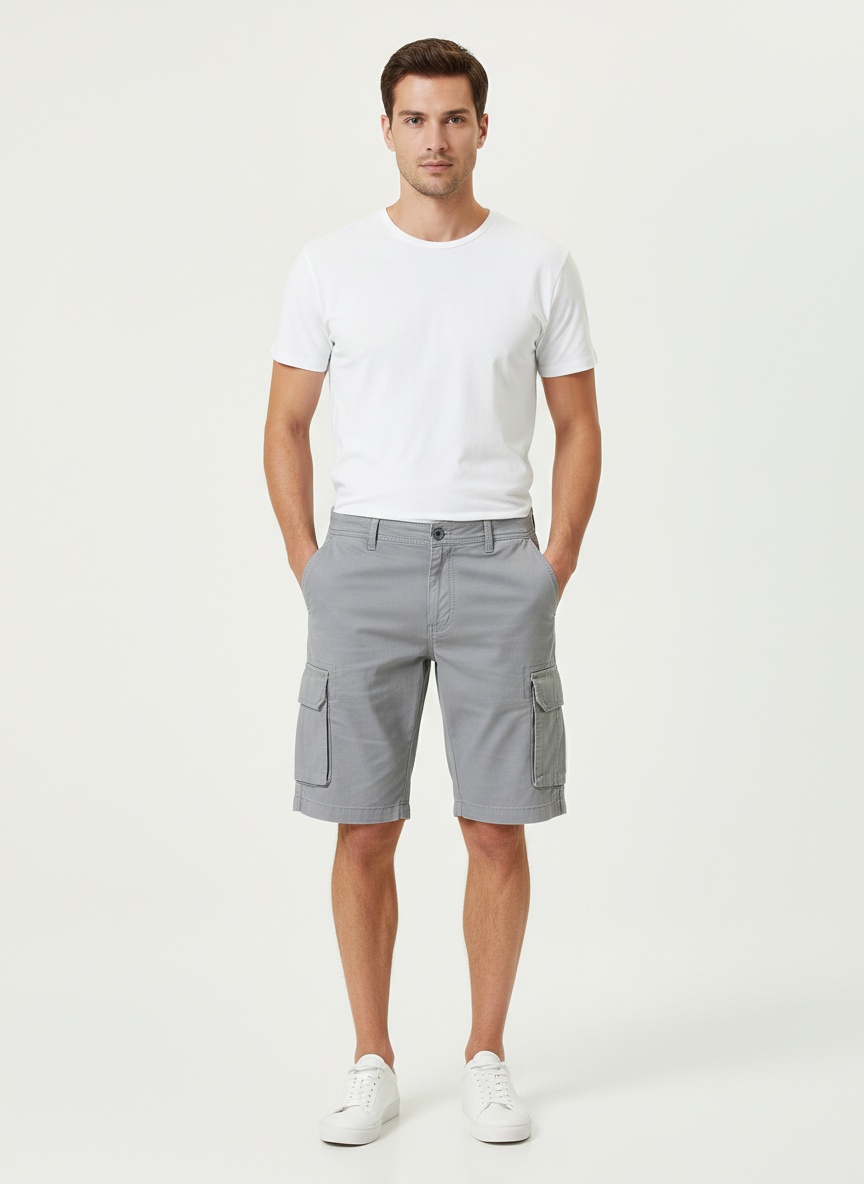 Multi-Pocket Street Style Relaxed Fit Men's Cargo Shorts for Summer Casual Wear