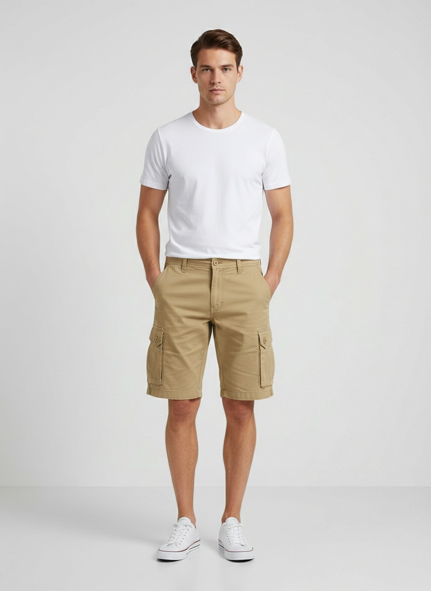 Multi-Pocket Street Style Relaxed Fit Men's Cargo Shorts for Summer Casual Wear