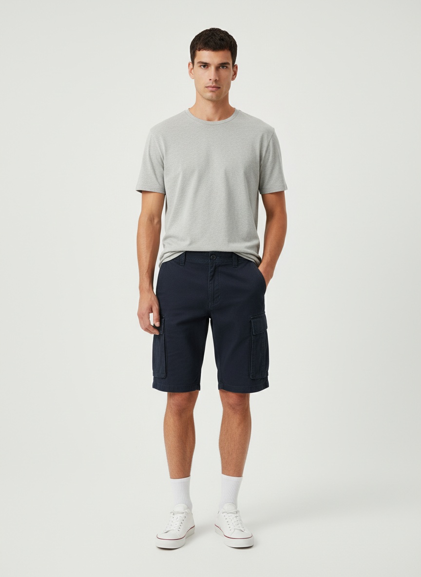 Multi-Pocket Street Style Relaxed Fit Men's Cargo Shorts for Summer Casual Wear