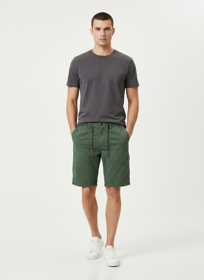 Pantalones cortos cargo vintage minimalistas de corte relajado para hombre para uso informal de verano
