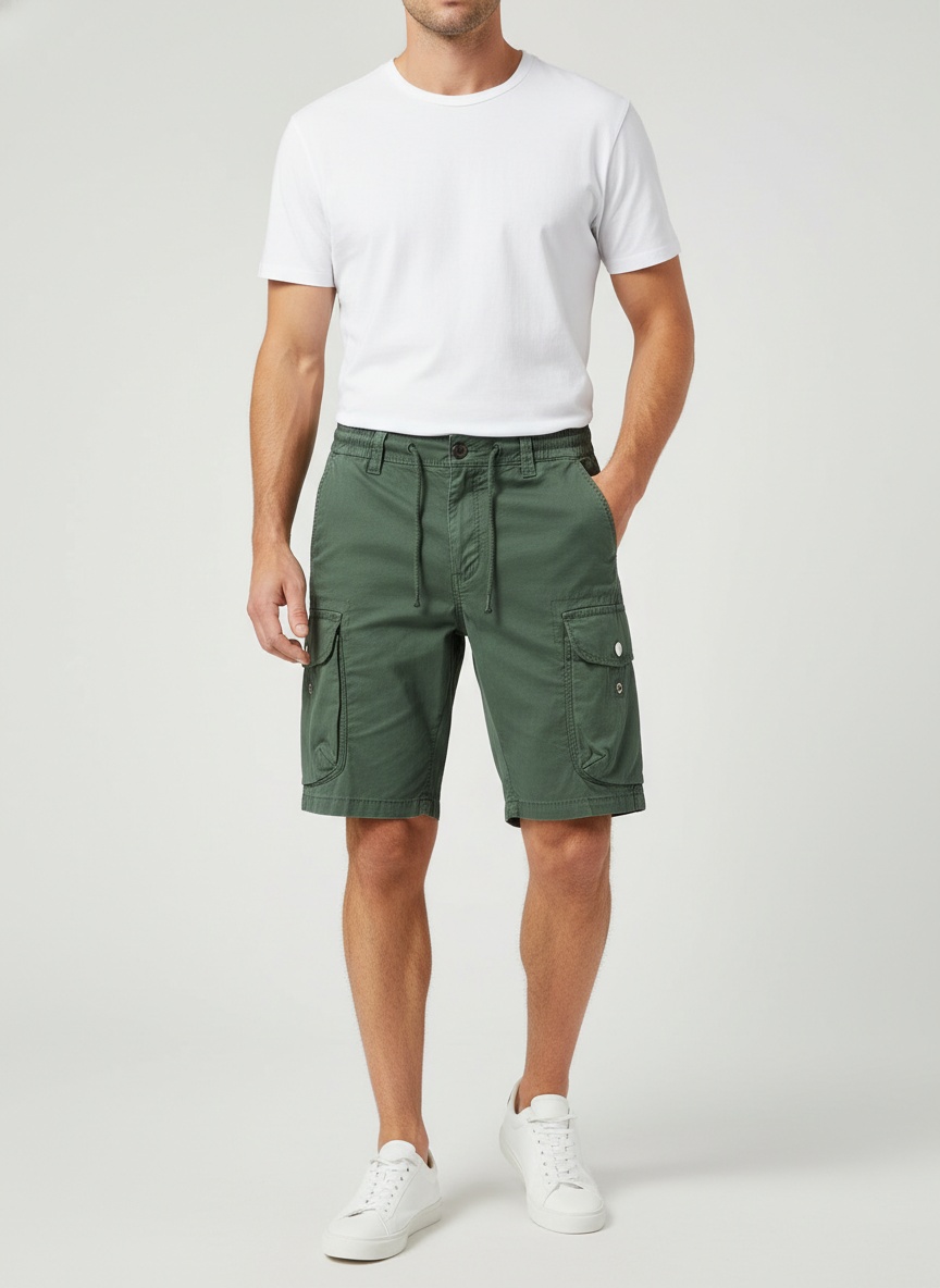 Vintage-inspirierte Cargoshorts für Herren mit vielen Taschen – ideal für sommerliche Outdoor-Aktivitäten
