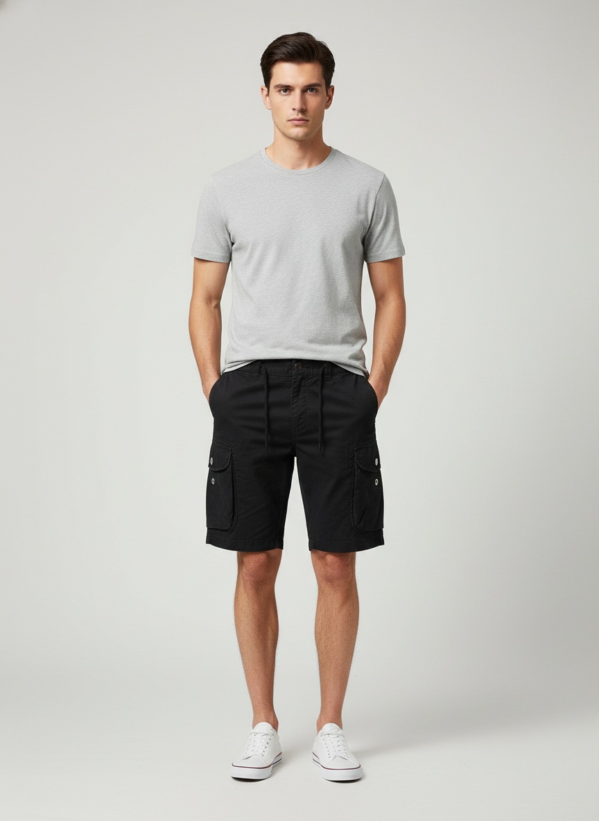 Vintage-inspirierte Cargoshorts für Herren mit vielen Taschen – ideal für sommerliche Outdoor-Aktivitäten