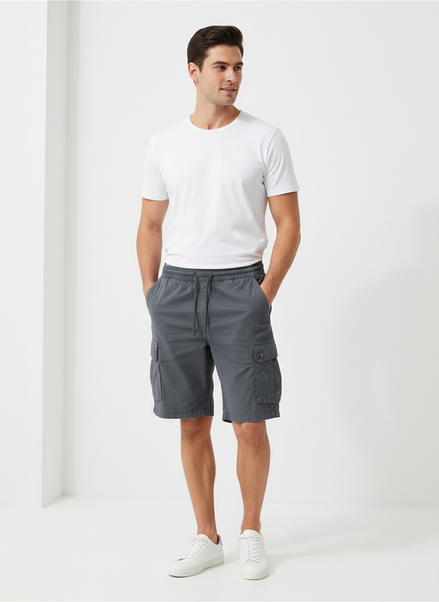 Pantalones cortos cargo vintage multibolsillos para hombre para uso informal de verano