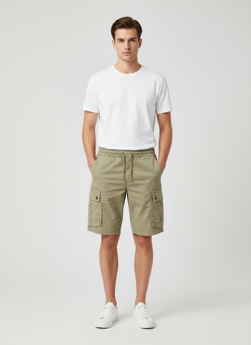 Pantalones cortos cargo vintage multibolsillos para hombre para uso informal de verano