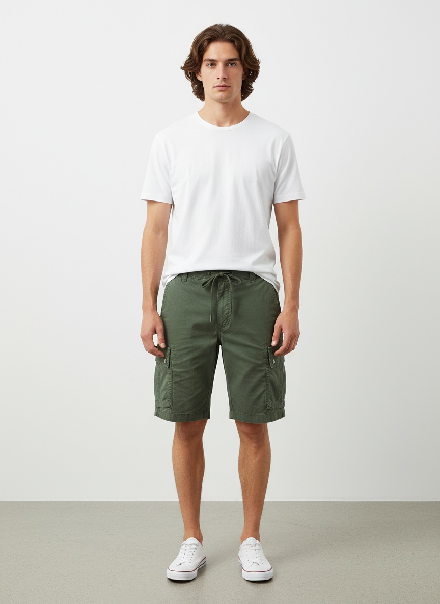 Pantalones cortos cargo vintage multibolsillos para hombre para uso informal de verano