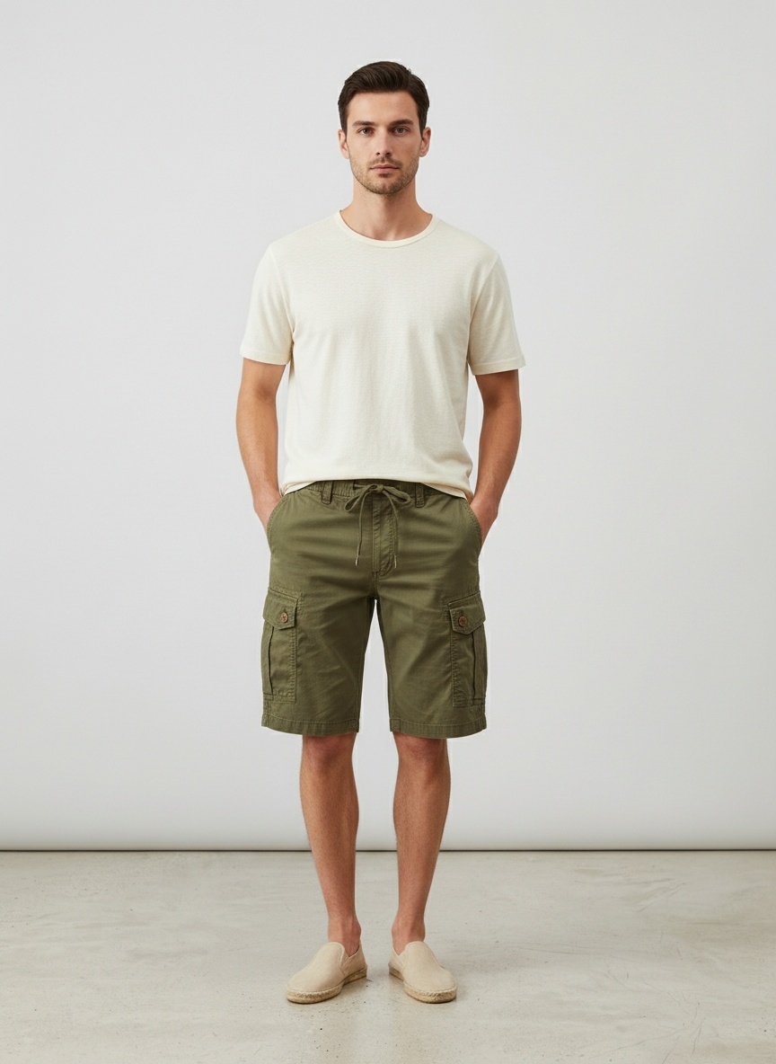 Relaxed Fit Retro Casual Summer Men's Cargo Shorts