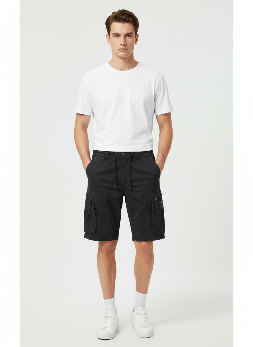 Vintage Herren-Cargoshorts mit mehreren Taschen und lockerer Passform für sommerliche Freizeitkleidung